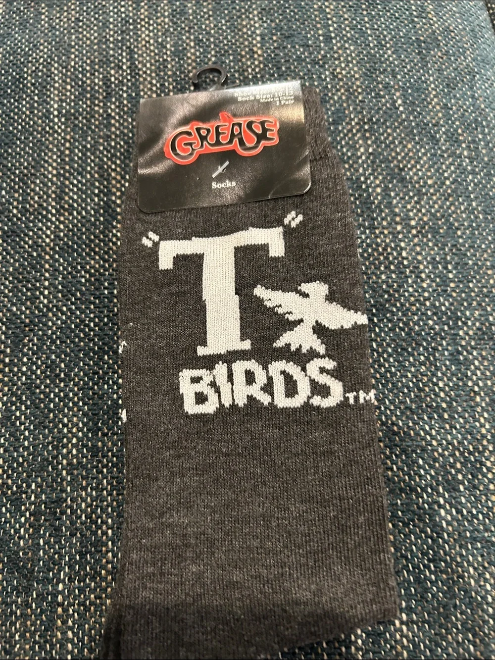 Charcoal 'T Birds' Crew Socks - White Logo